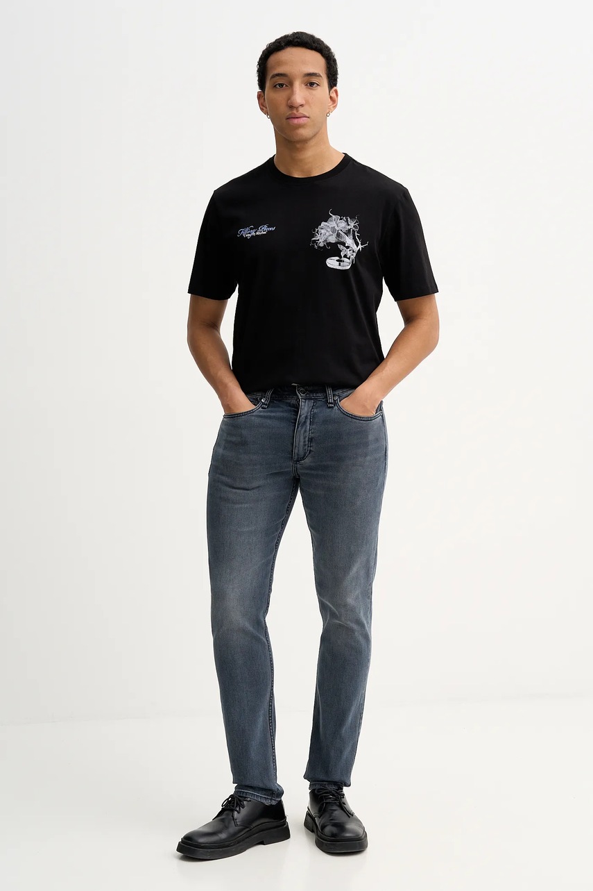 Βαμβακερό μπλουζάκι Filling Pieces Grammophone ανδρικό, χρώμα: μαύρο, 422520500236 φωτογραφία