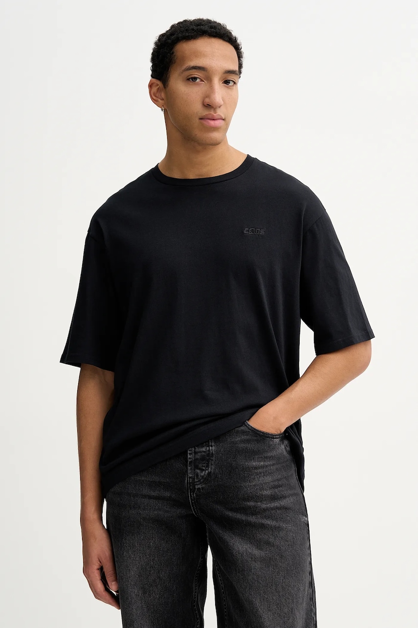 Converse tricou din bumbac culoarea negru, uni, CVM5T800