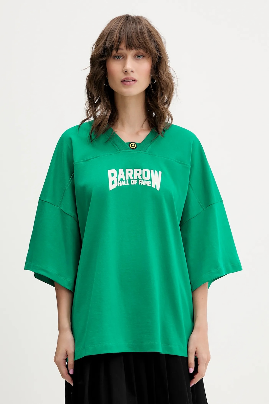 Barrow tricou din bumbac culoarea verde, cu imprimeu, F5BWUATH044