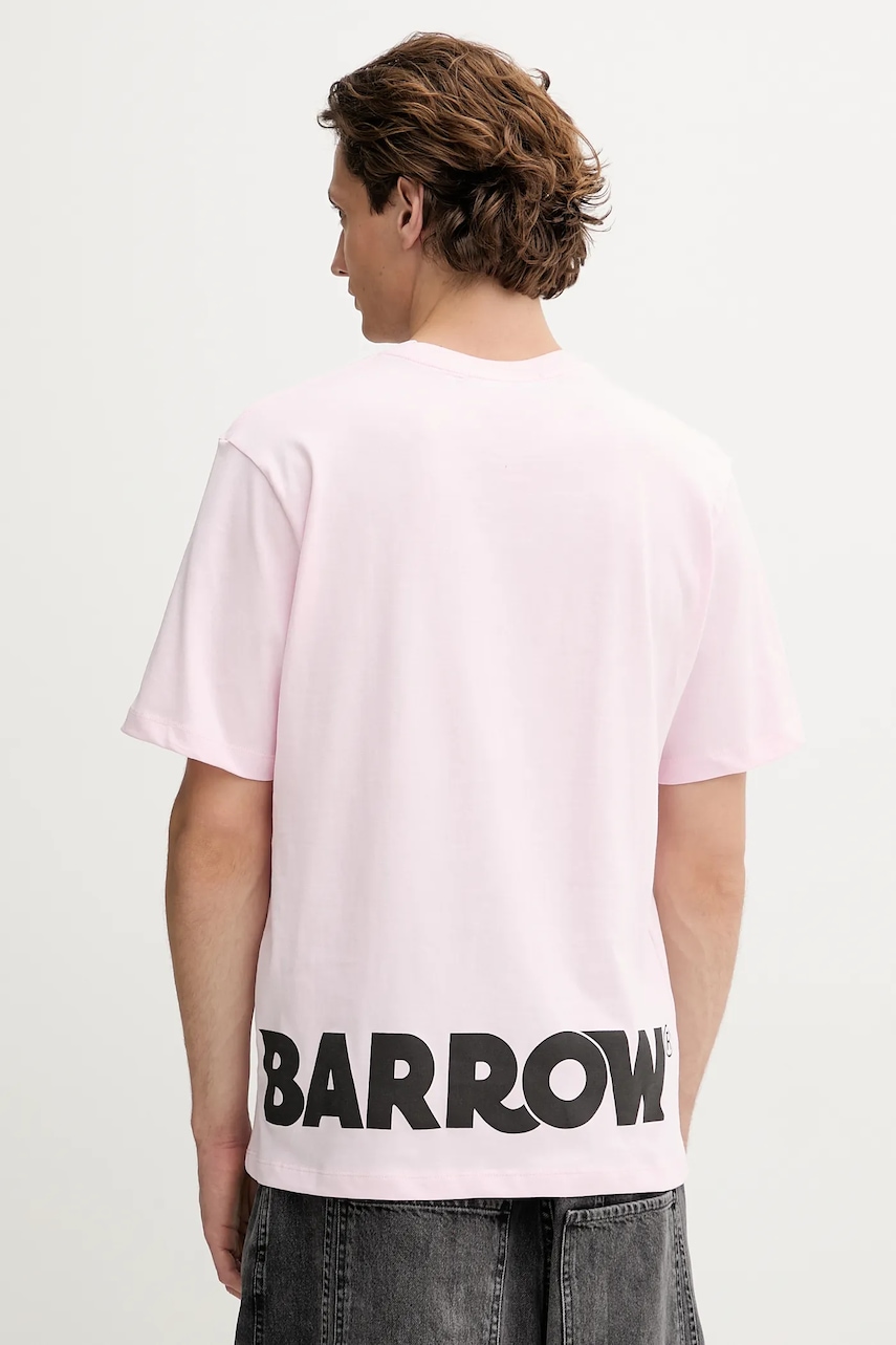 Barrow tricou din bumbac culoarea roz, cu imprimeu, F5BWUATH059