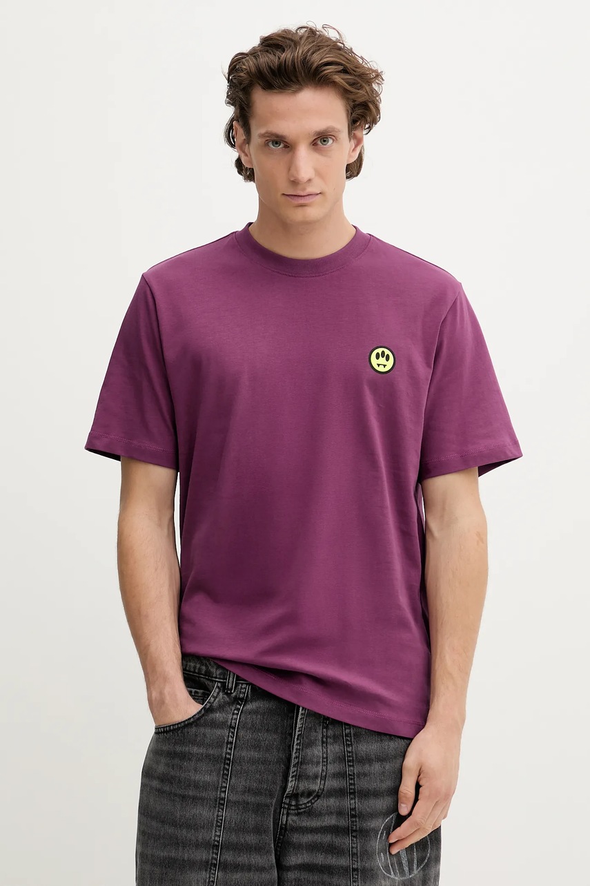 Barrow tricou din bumbac culoarea violet, cu imprimeu, F5BWUATH059