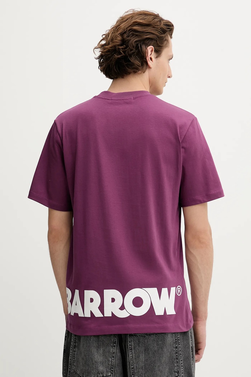 Βαμβακερό μπλουζάκι Barrow χρώμα: μοβ, F5BWUATH059 φωτογραφία