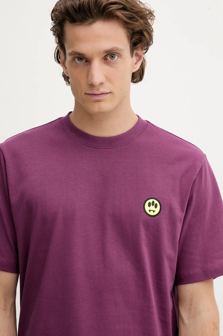 Βαμβακερό μπλουζάκι Barrow χρώμα: μοβ, F5BWUATH059 φωτογραφία