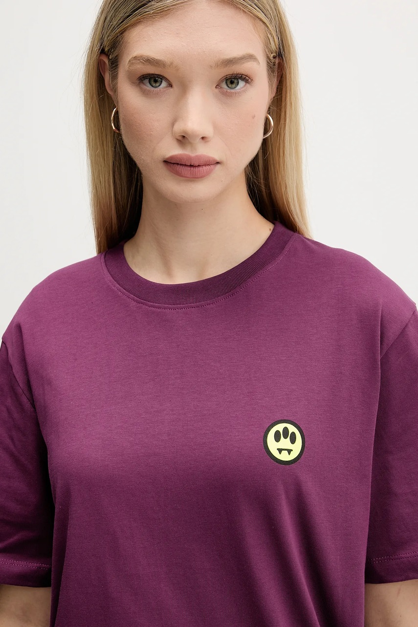 Βαμβακερό μπλουζάκι Barrow χρώμα: μοβ, F5BWUATH059 φωτογραφία