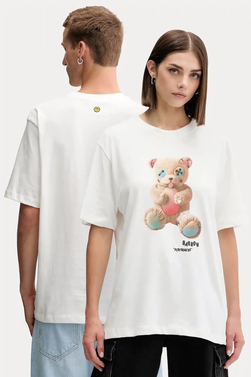 Barrow tricou din bumbac culoarea alb, cu imprimeu, F5BWUATH118