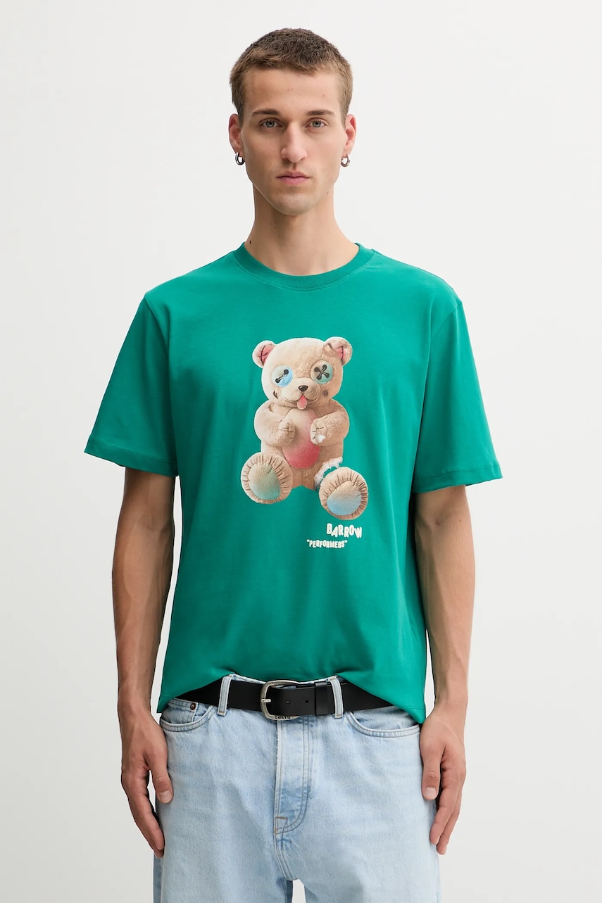 Barrow tricou din bumbac culoarea verde, cu imprimeu, F5BWUATH118