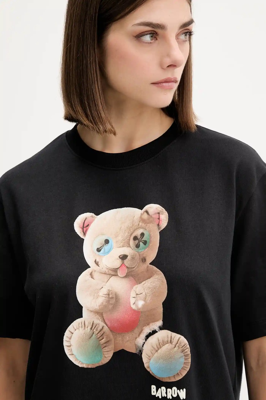 Βαμβακερό μπλουζάκι Barrow χρώμα: μαύρο, F5BWUATH118 φωτογραφία