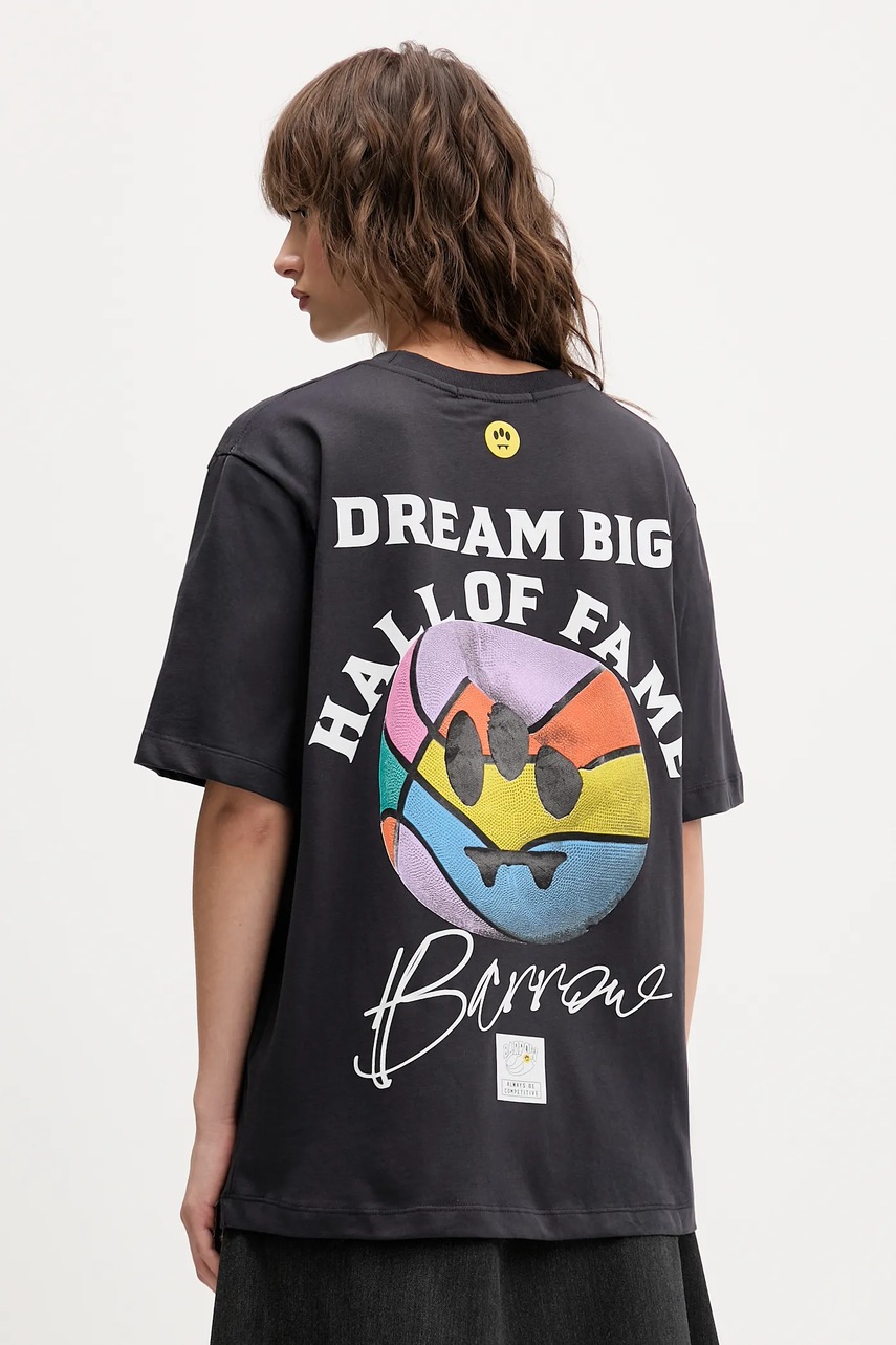 Βαμβακερό μπλουζάκι Barrow χρώμα: γκρι, F5BWUATH127 φωτογραφία