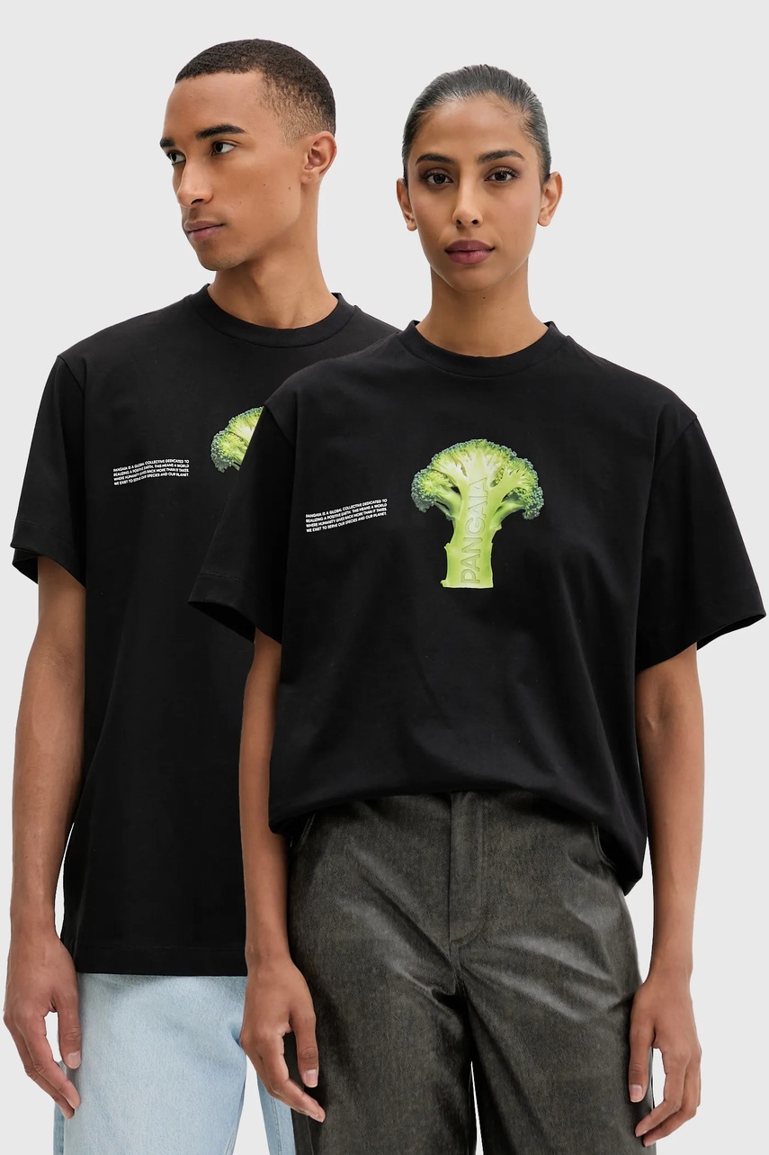 Pangaia tricou din bumbac culoarea negru, cu imprimeu, 10002603