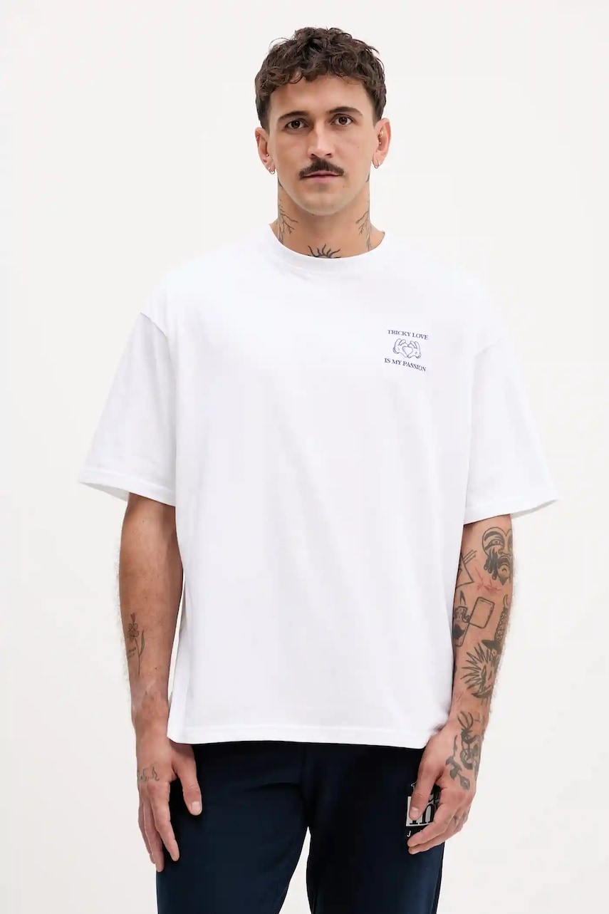 Kaotiko tricou din bumbac culoarea alb, cu imprimeu, AR045-01S-G002