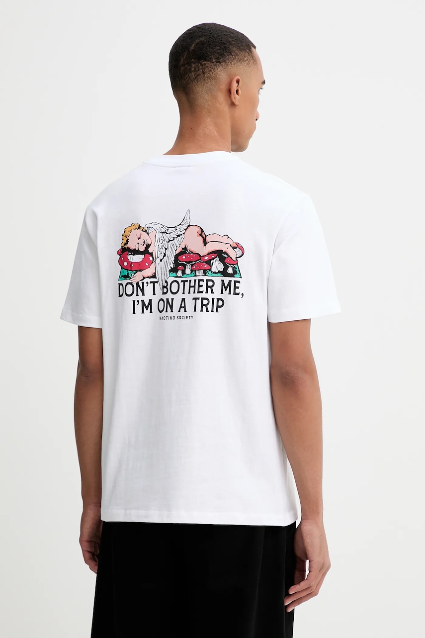 Kaotiko tricou din bumbac culoarea alb, cu imprimeu, AR011-01S-G002