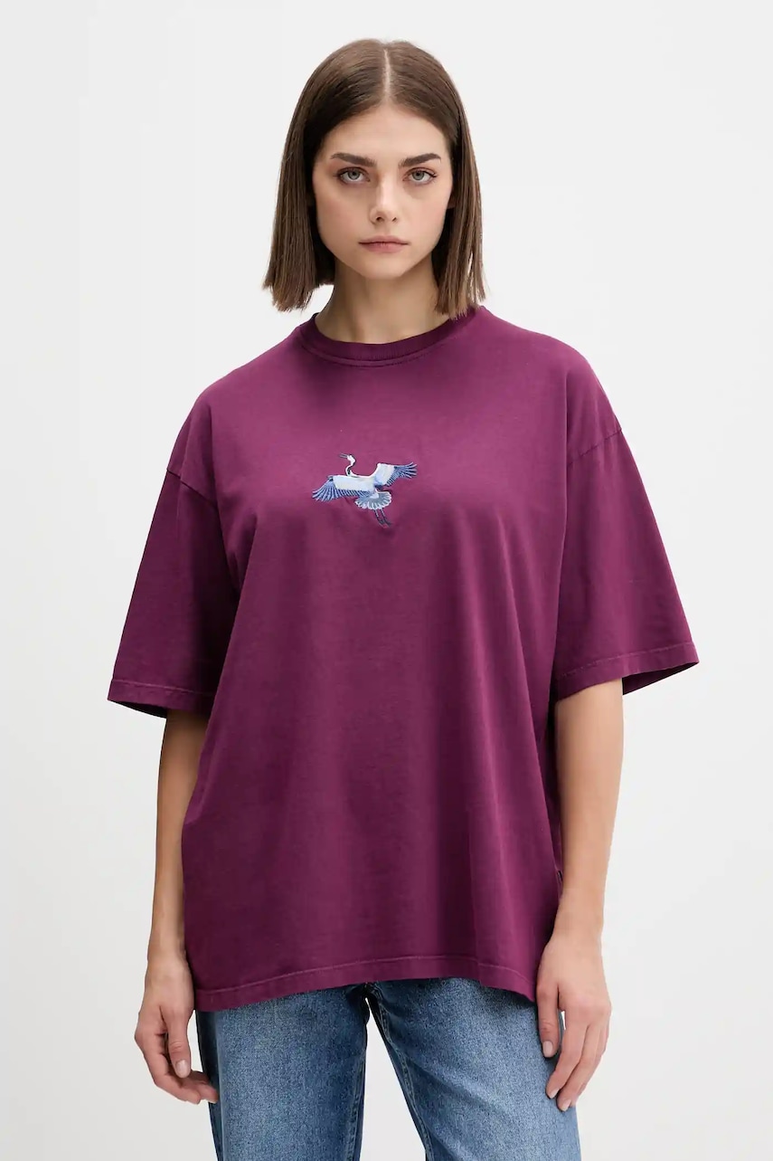 Kaotiko tricou din bumbac culoarea violet, cu imprimeu, AR077-01-G002