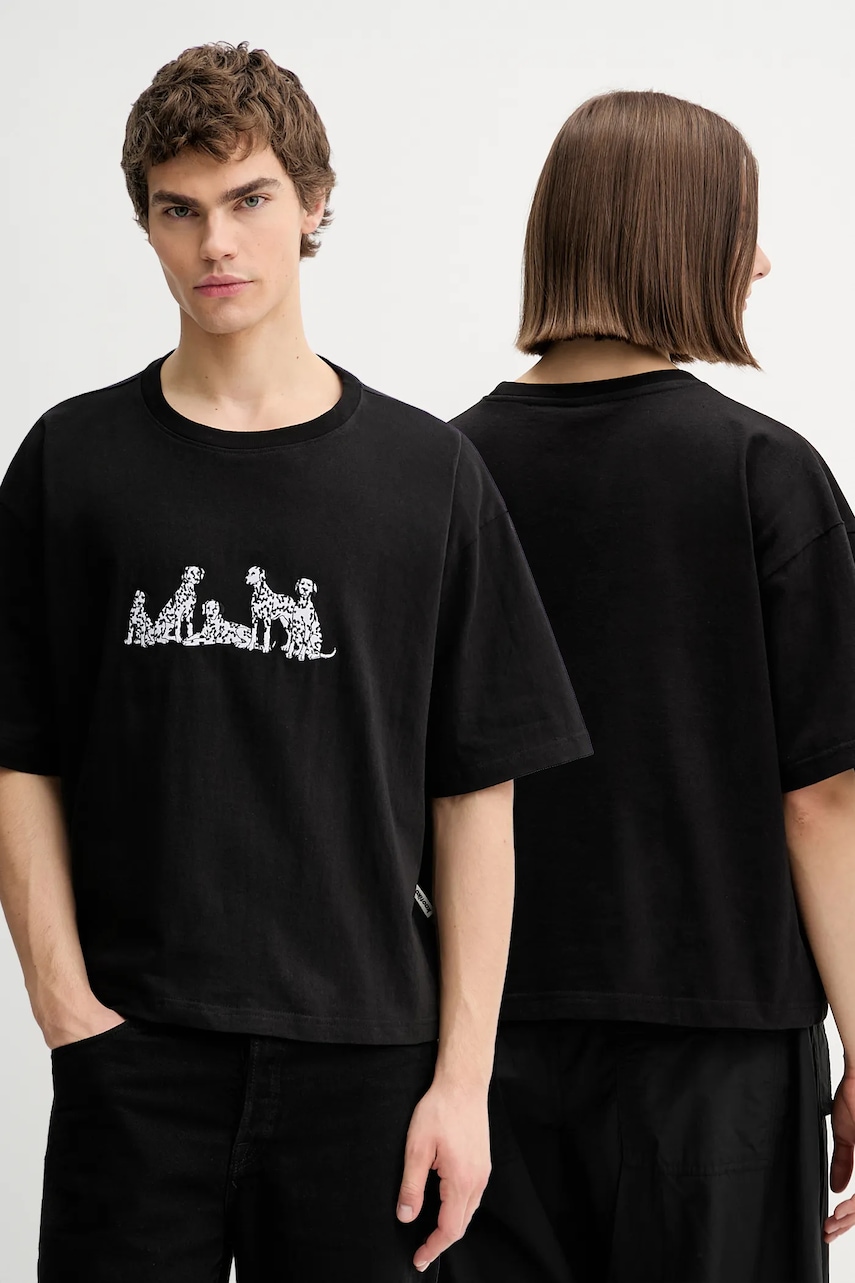 Kaotiko tricou din bumbac culoarea negru, cu imprimeu, AR015-01-M002