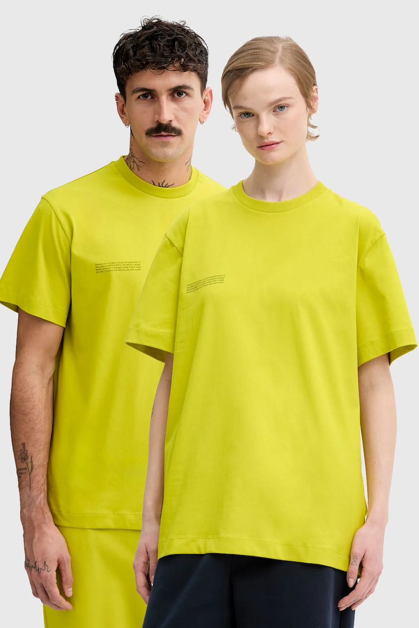 Pangaia tricou din bumbac culoarea verde, cu imprimeu, 10000287