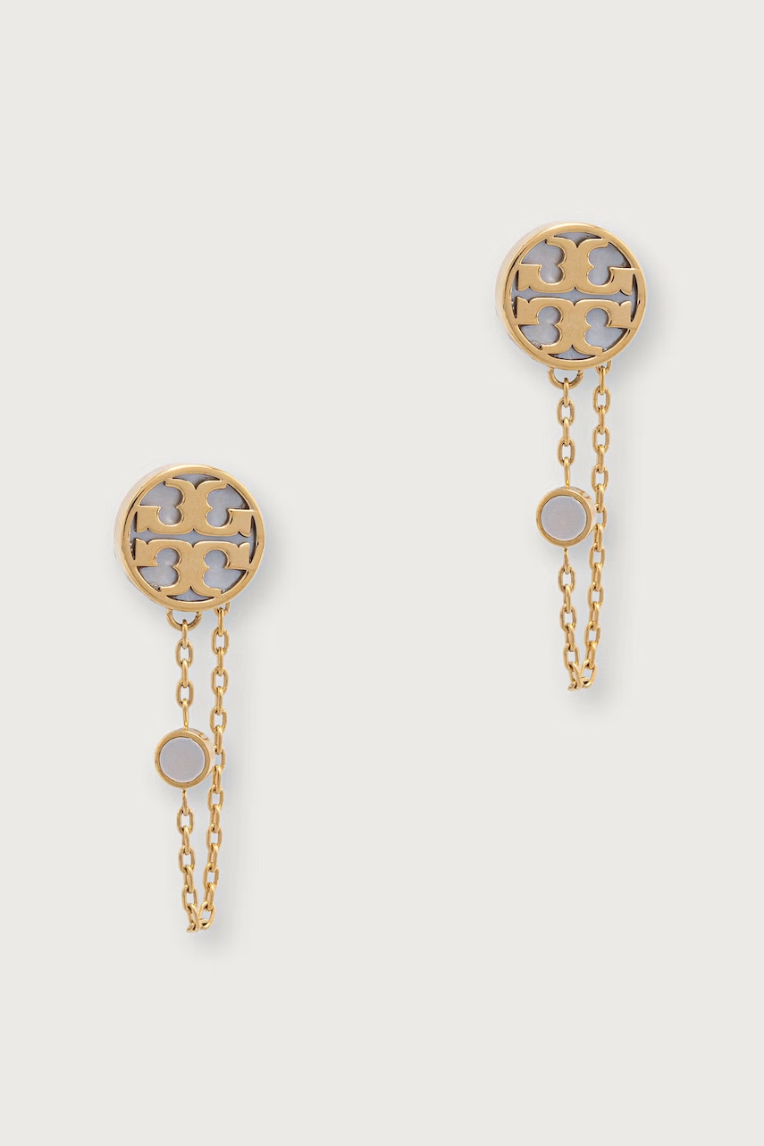 Tory Burch σκουλαρίκια γυναικεία επιχρυσωμένα μάργαρο Icon