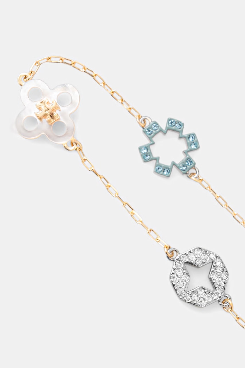 Tory Burch náramok dámsky pozlátený kryštál