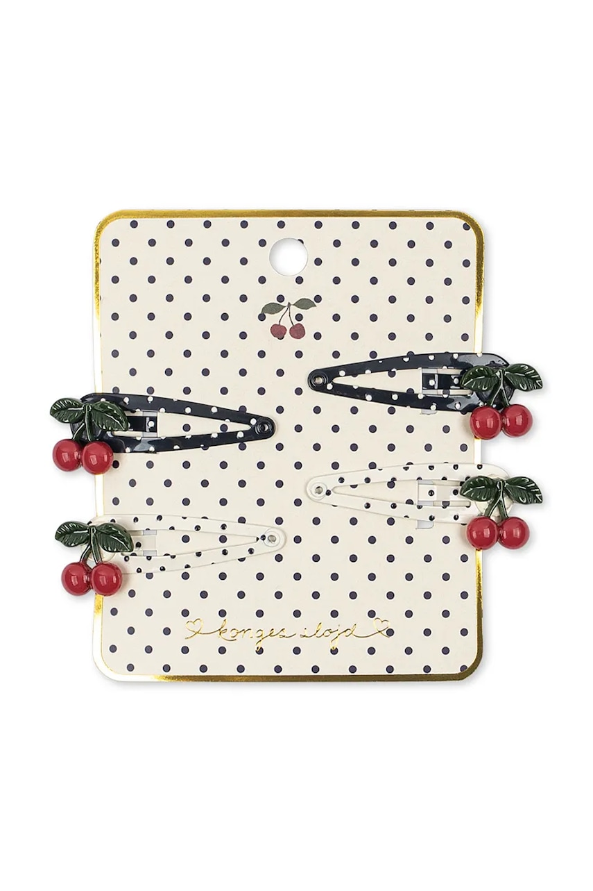 Konges Sløjd  sponky do vlasov detské 4 PACK CHERRY DOT HAIR CLIP 4-pak
