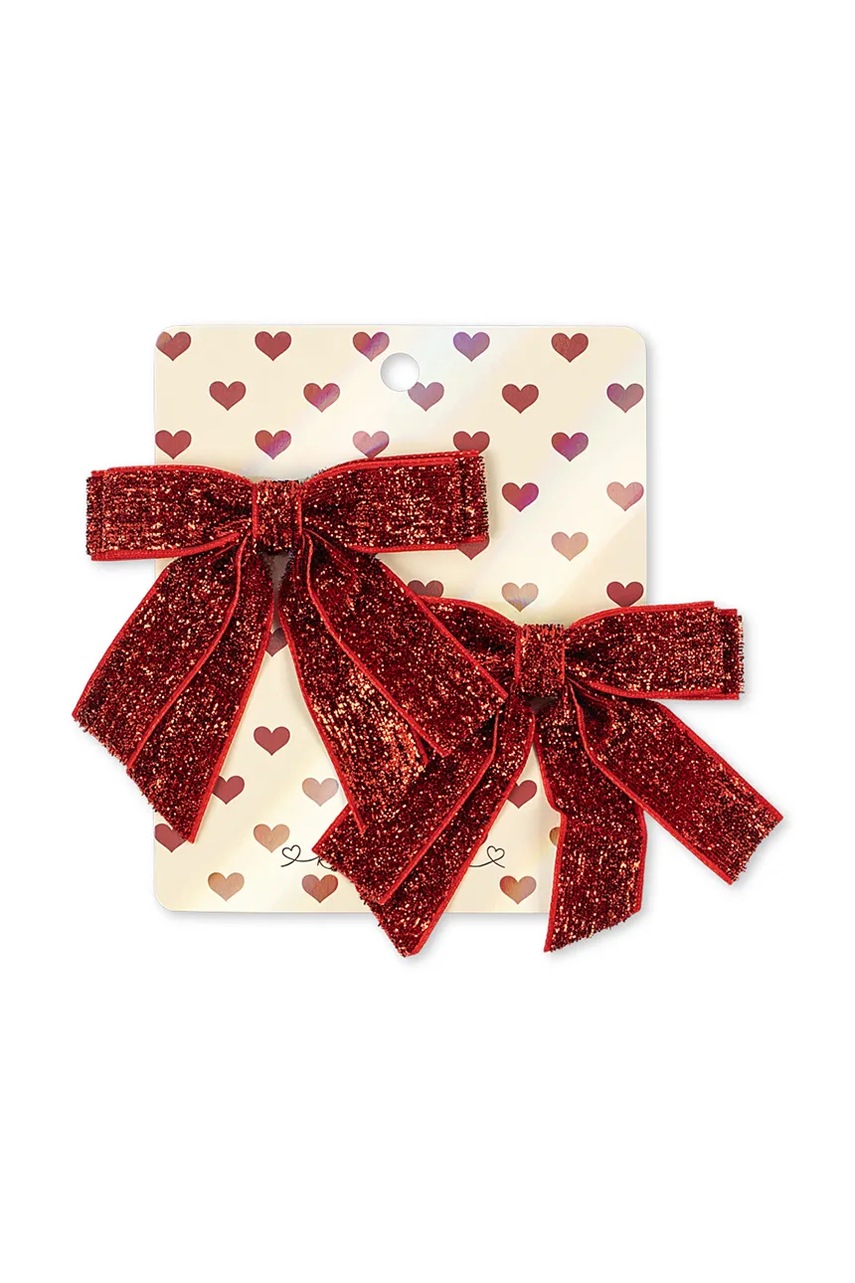 Konges Sløjd  sponky do vlasov detské 2 PACK VELVET DOUBLE BOW HAIR CLIPS 2-pak