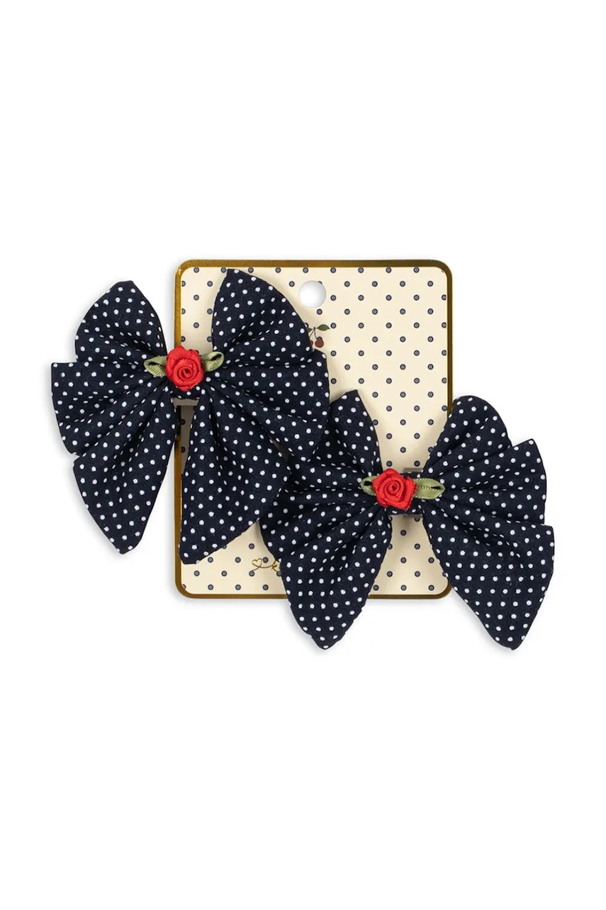 Konges Sløjd  sponky do vlasov detské 2 PACK ROSE ROUGE BOW HAIR CLIP