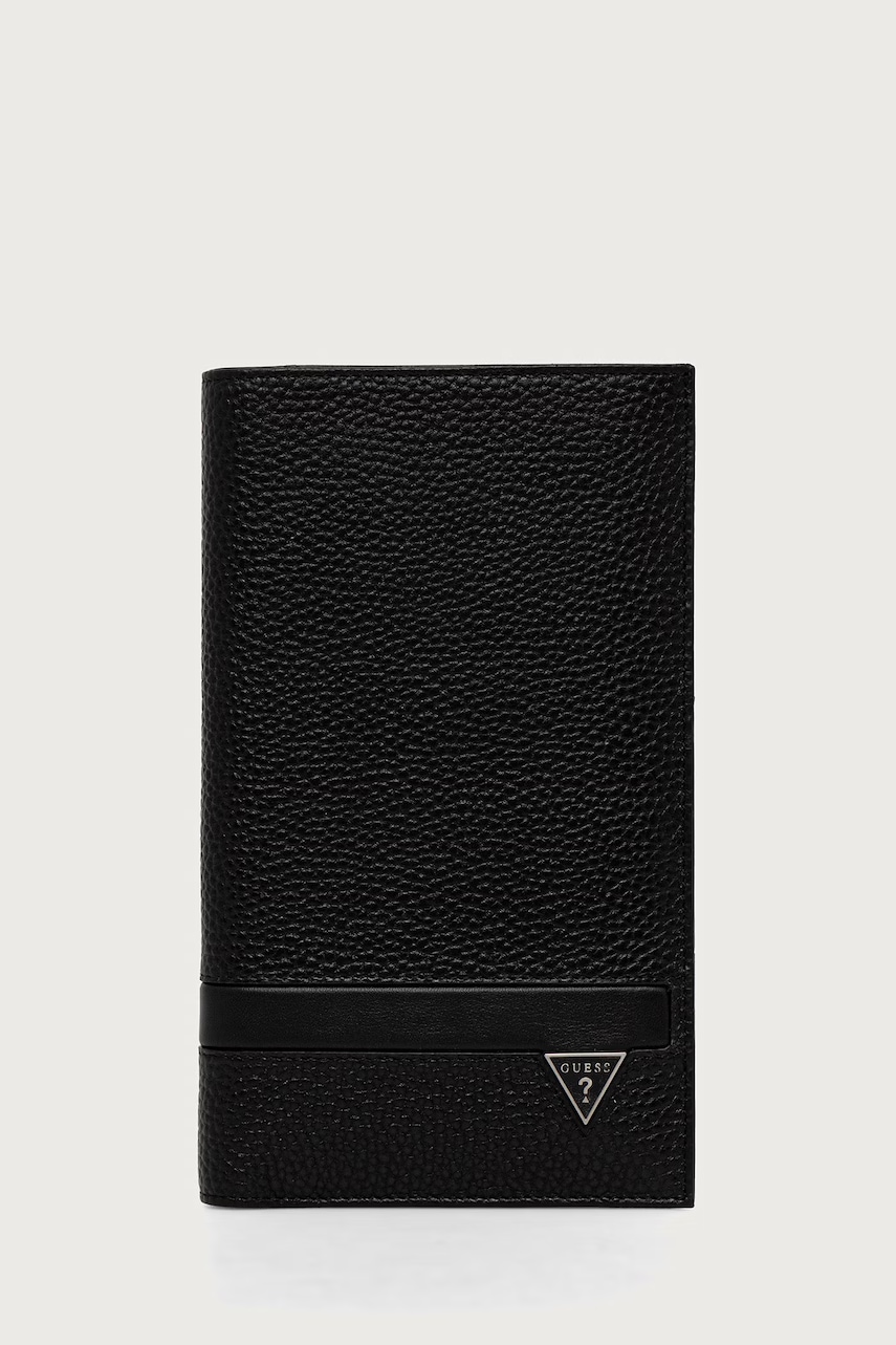Guess etui na paszport męskie skórzane MONACO czarne SMMOGR LEA01