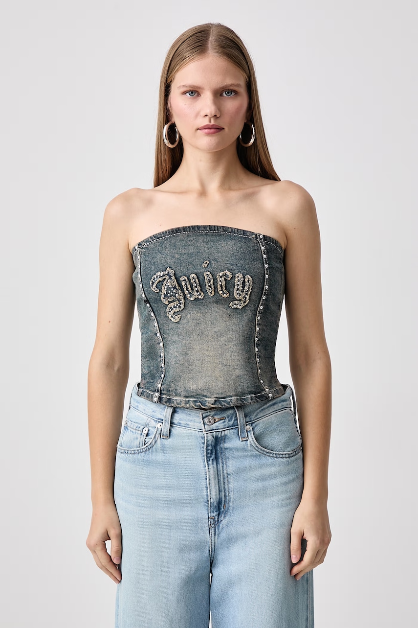 Juicy Couture  top dámsky rifľový STUD CORSET