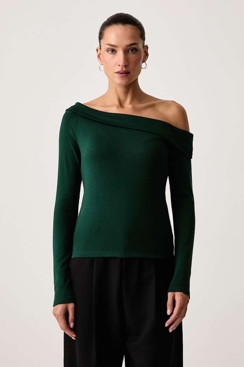 Levi's μακρυμάνικο γυναικείο με μοντάλ CLARA RIB OFF SHOULDER LS