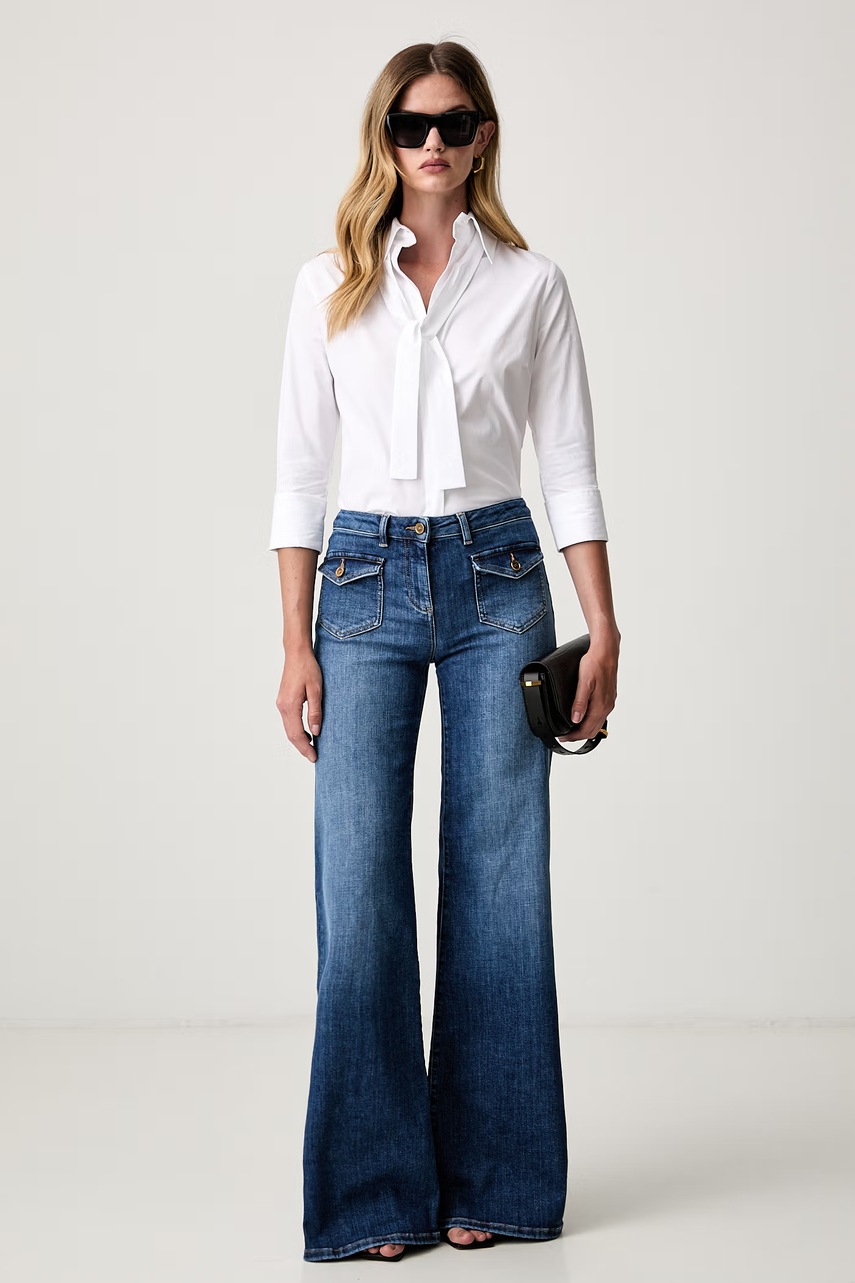 Elisabetta Franchi Elisabetta Franchi πουκάμισο γυναικείο βαμβακερό με ελαστάν - 4