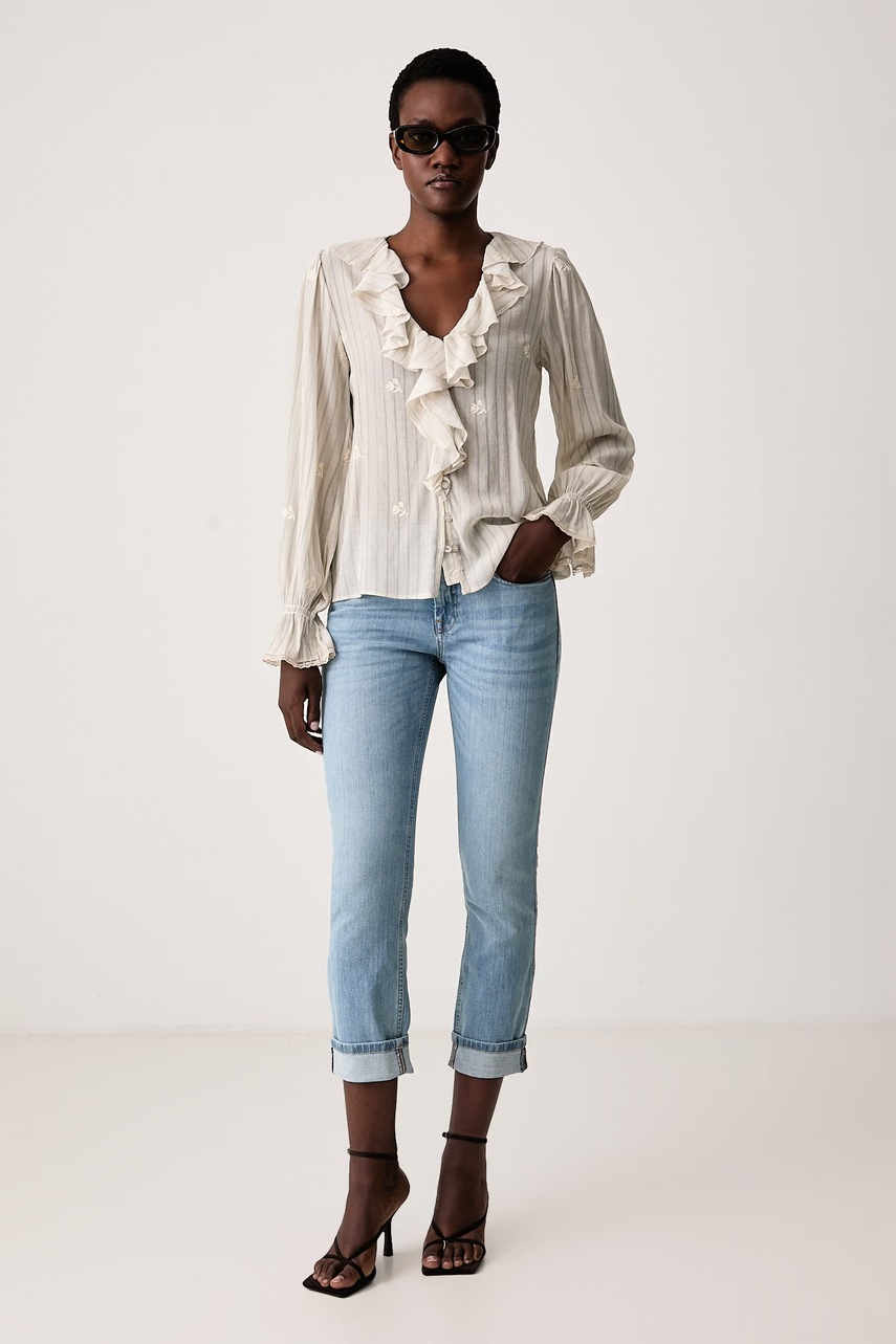 Hoss Intropia  блуза с волани дамска с вискоза