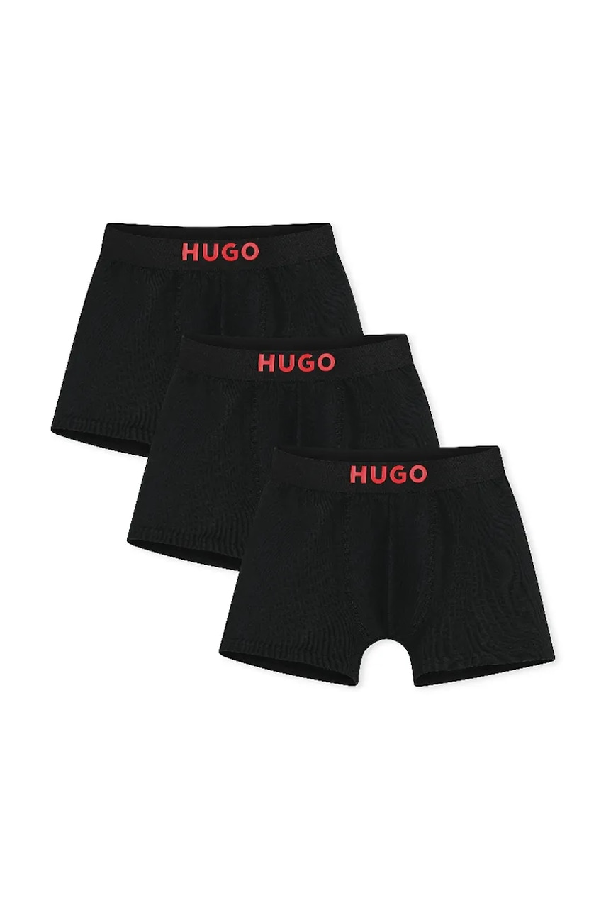 HUGO priliehavé boxerky detské s bavlnou 3-pak