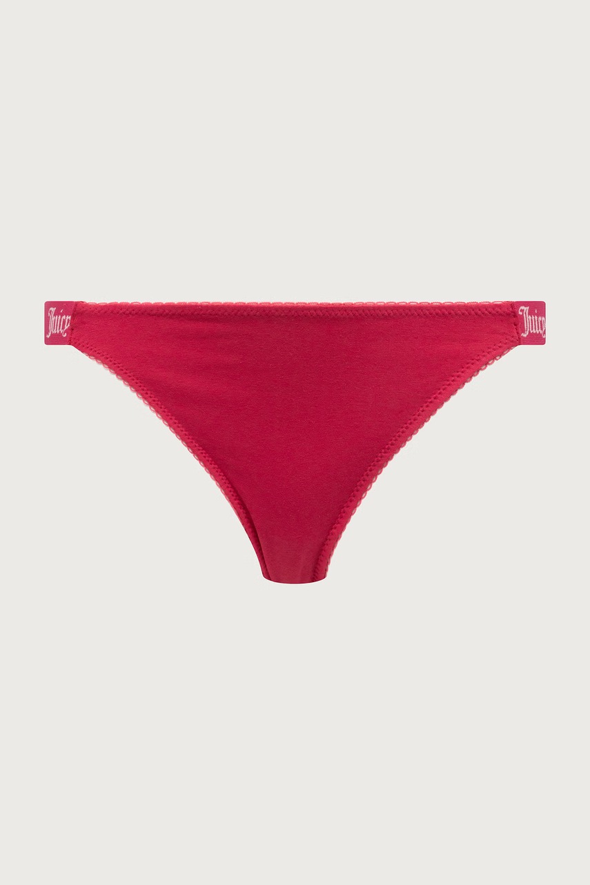 Juicy Couture  прашки дамски с памук DEMI FEMME COTTON SCALLOPED THONG 3 броя