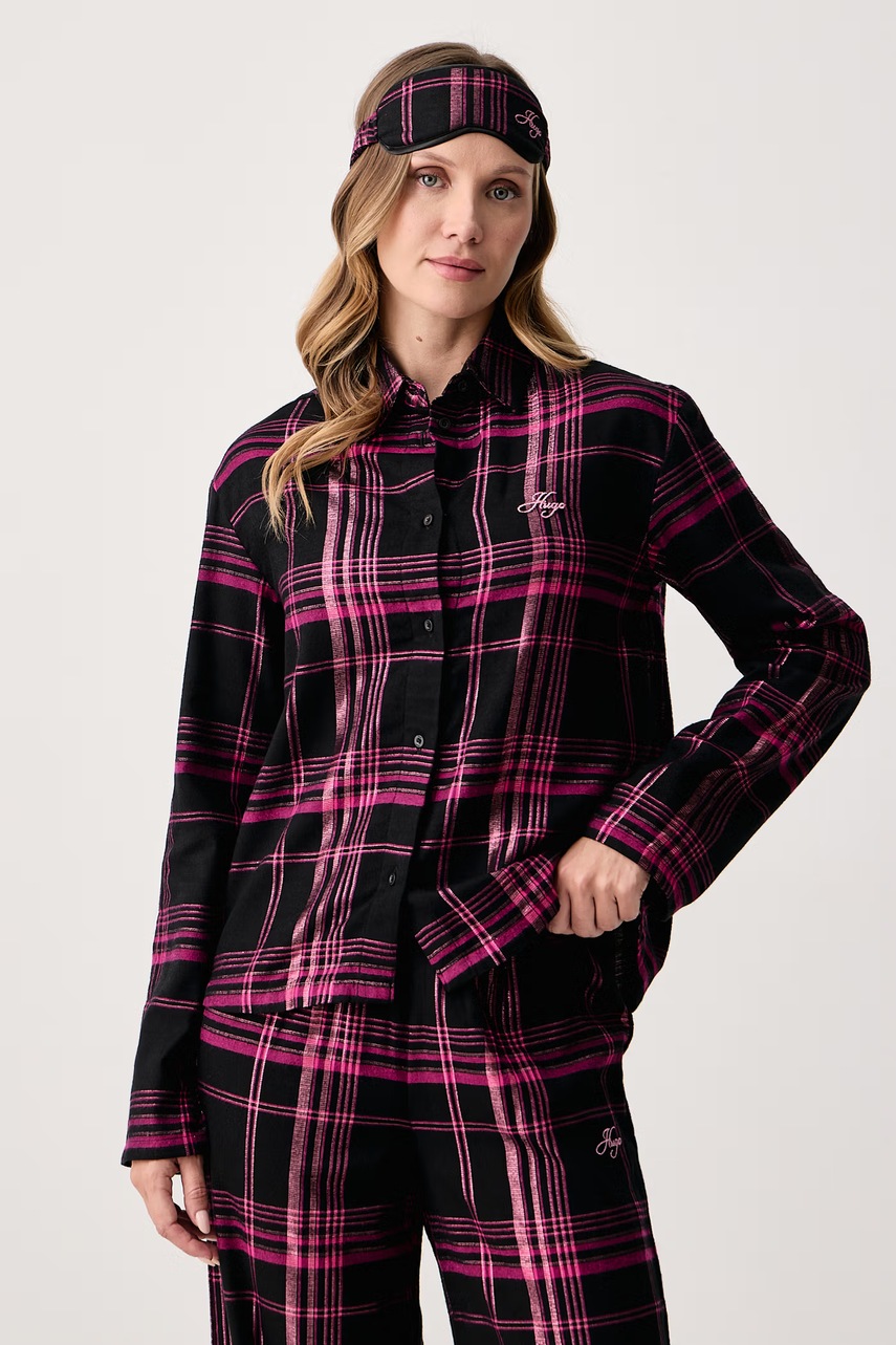 HUGO  пижама от две части дамска с памук FLANNEL GIFT-SET