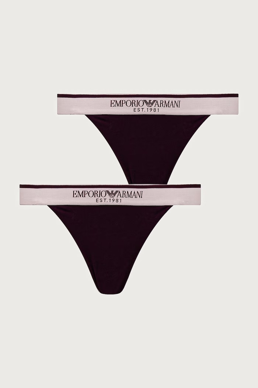 Emporio Armani Underwear  tangá dámske bavlnené s elastanom 2-pak