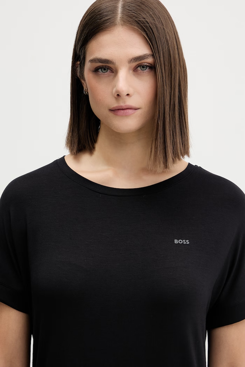 BOSS pyžamová košeľa dámska z viskózy ESSENCE_Sleepshirt