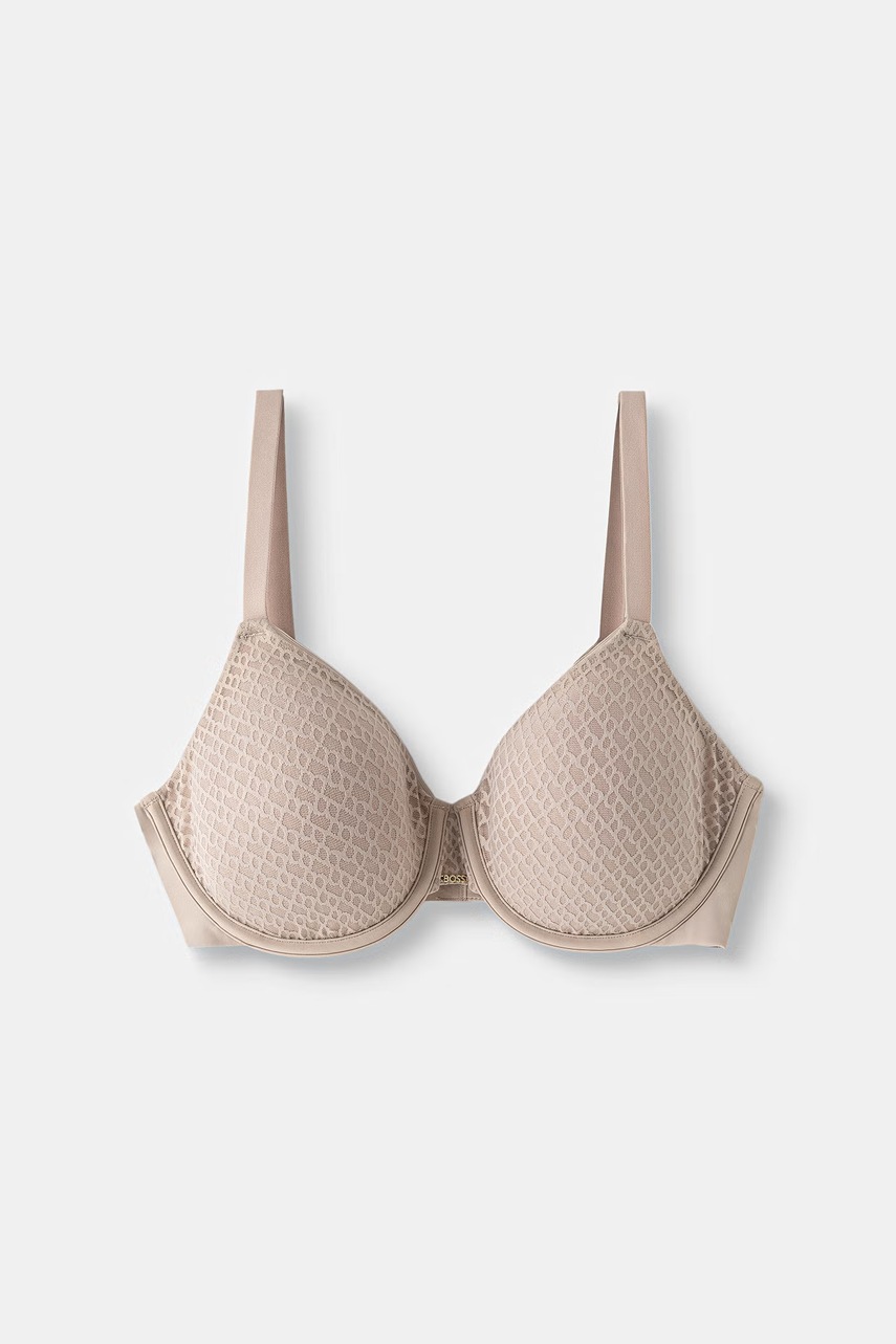 BOSS sportovní podprsenka PADDED DEMI_B LACE