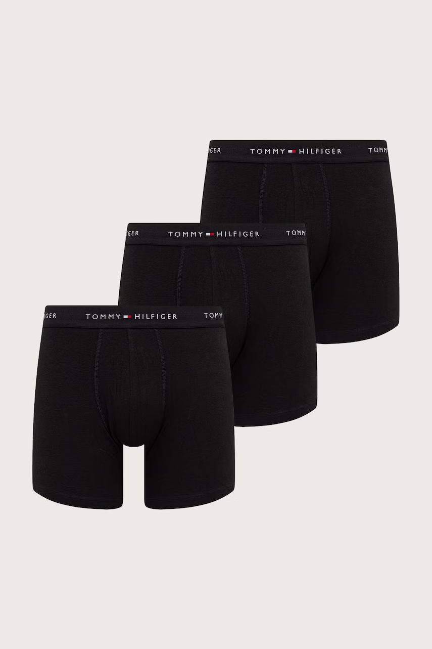 Tommy Hilfiger  priliehavé boxerky pánske bavlnené s elastanom 3-pak