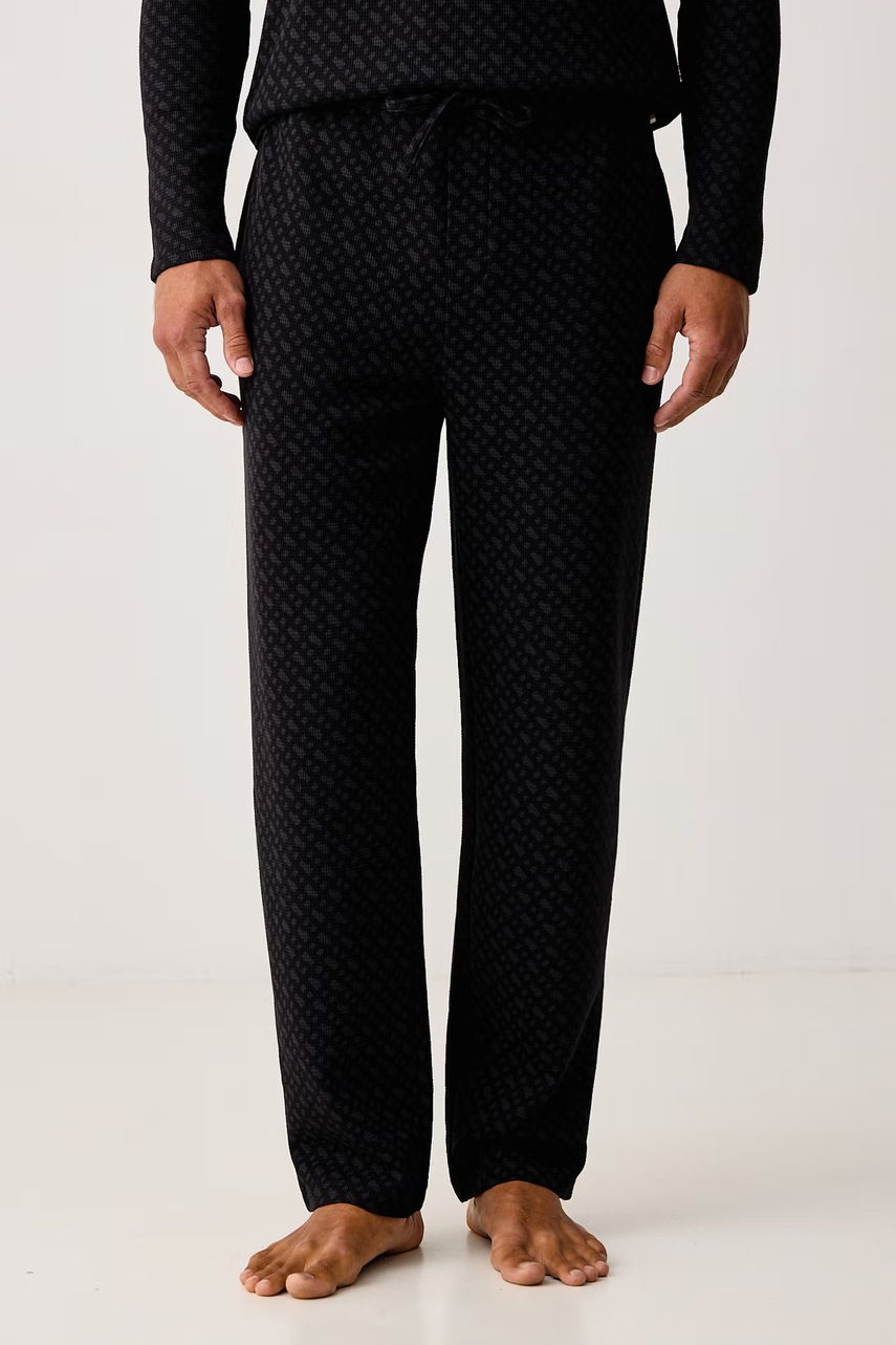 BOSS  pyžamové nohavice pánske s bavlnou WaffleAOP Pants