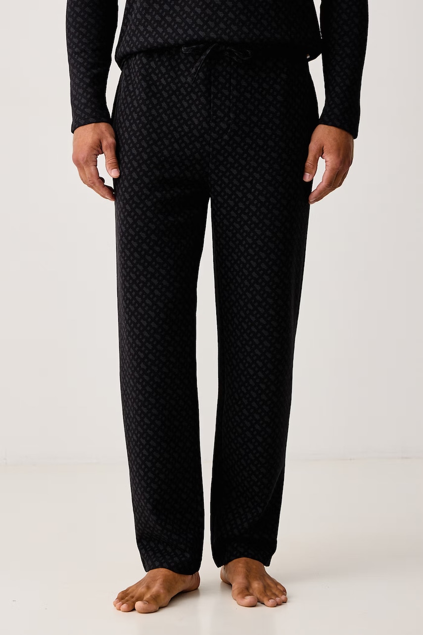 BOSS spodnie piżamowe męskie z bawełną WaffleAOP Pants