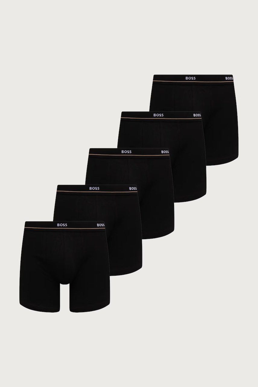 BOSS  priliehavé boxerky pánske bavlnené s elastanom BoxerBr 5P Essential 5-pak