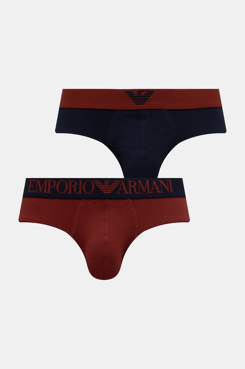 Emporio Armani Underwear slipy męskie bawełniane z elastanem 2-pack