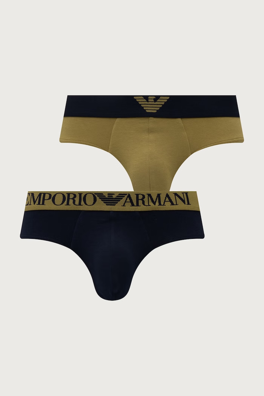 Emporio Armani Underwear slipy męskie bawełniane z elastanem 2-pack