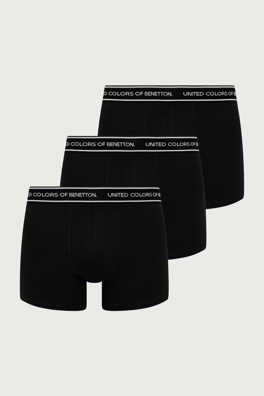 United Colors of Benetton  priliehavé boxerky pánske bavlnené s elastanom 3-pak
