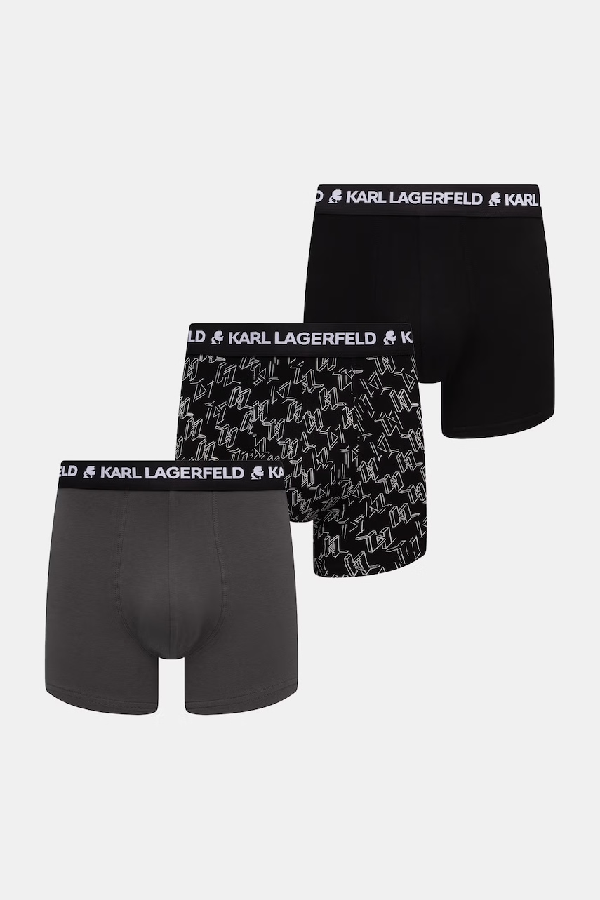 Karl Lagerfeld bokserki dopasowane męskie bawełniane z elastanem MONOGRAM 3-pack