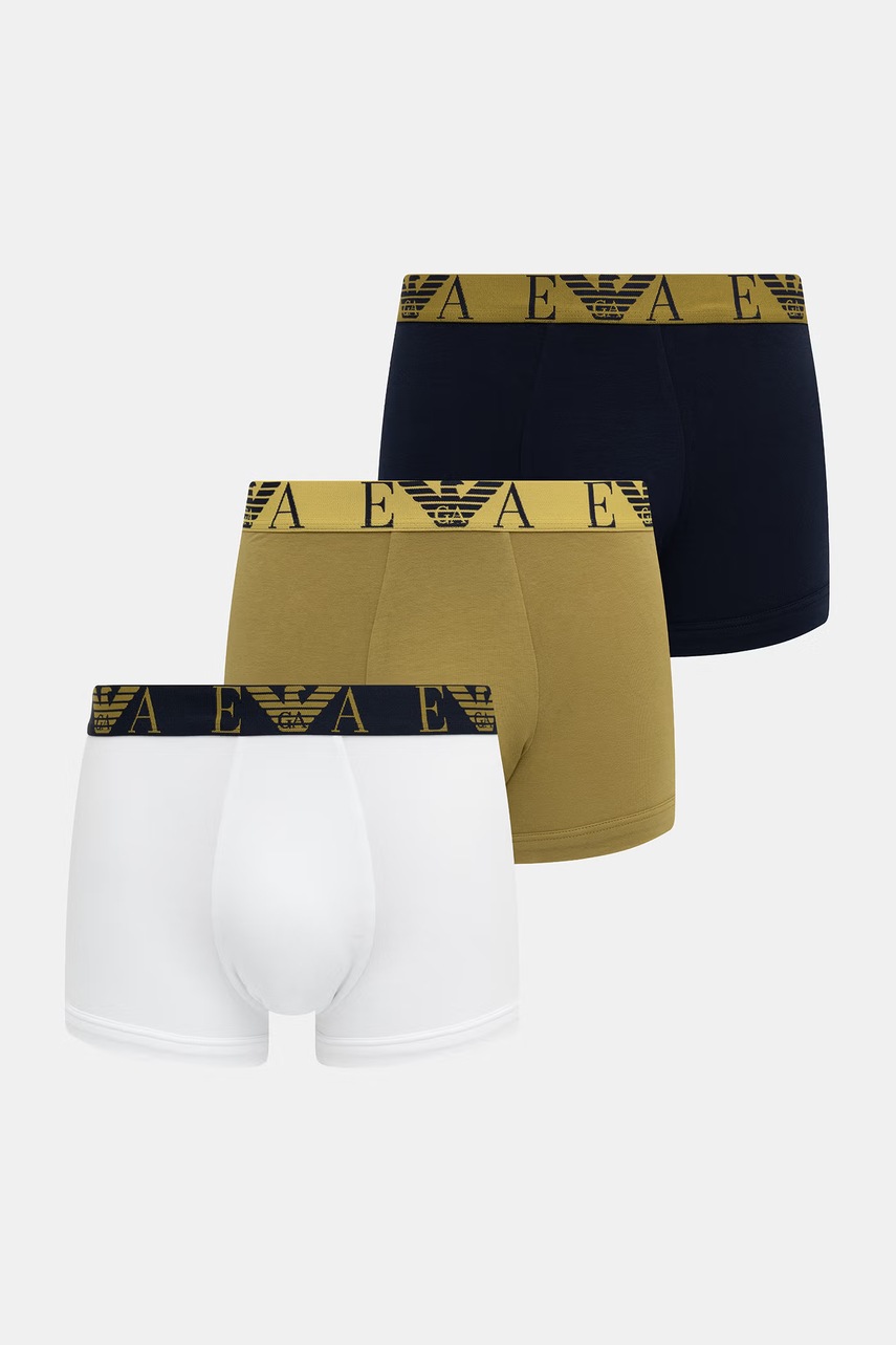 Emporio Armani Underwear bokserki dopasowane męskie bawełniane z elastanem 3-pack