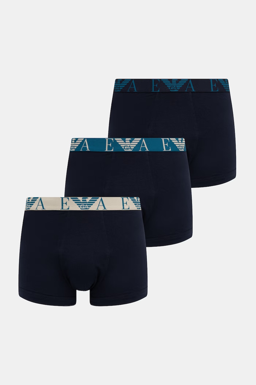 Emporio Armani Underwear bokserki dopasowane męskie bawełniane z elastanem 3-pack