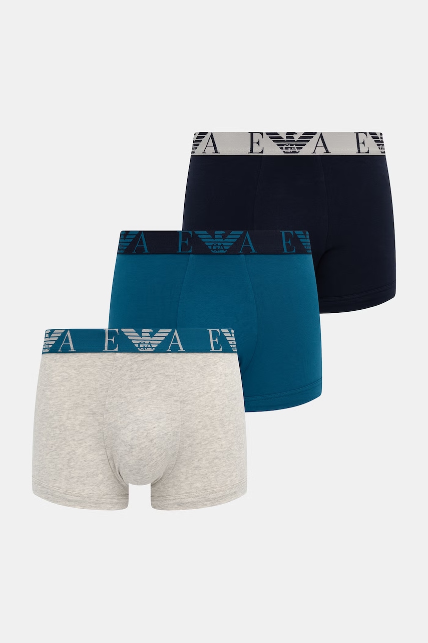 Emporio Armani Underwear bokserki dopasowane męskie bawełniane z elastanem 3-pack
