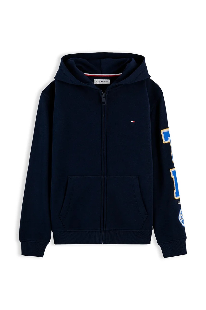 Tommy Hilfiger  суичър с цип и качулка за деца от памук