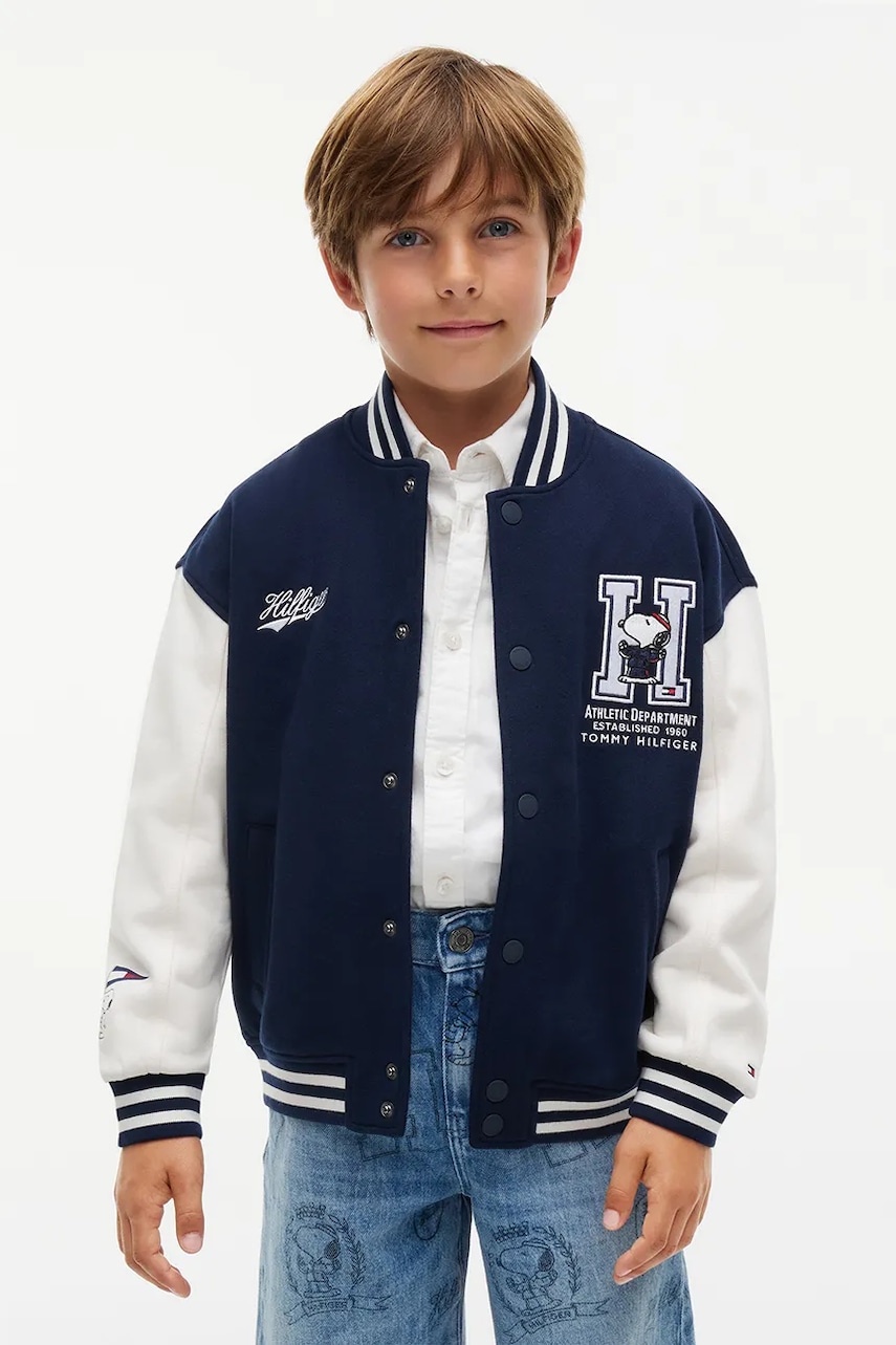 Tommy Hilfiger  hanorac cu fermoar pentru copii din bumbac x Peanuts
