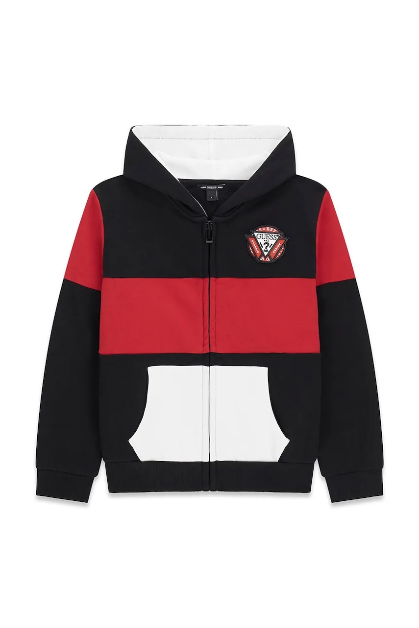 Guess  mikina na zips s kapucňou detská bavlnená