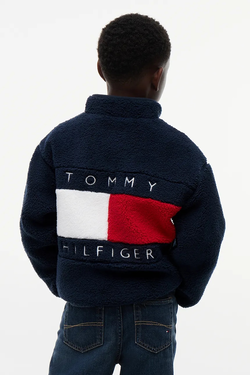 Tommy Hilfiger mikina na zips detská flísová