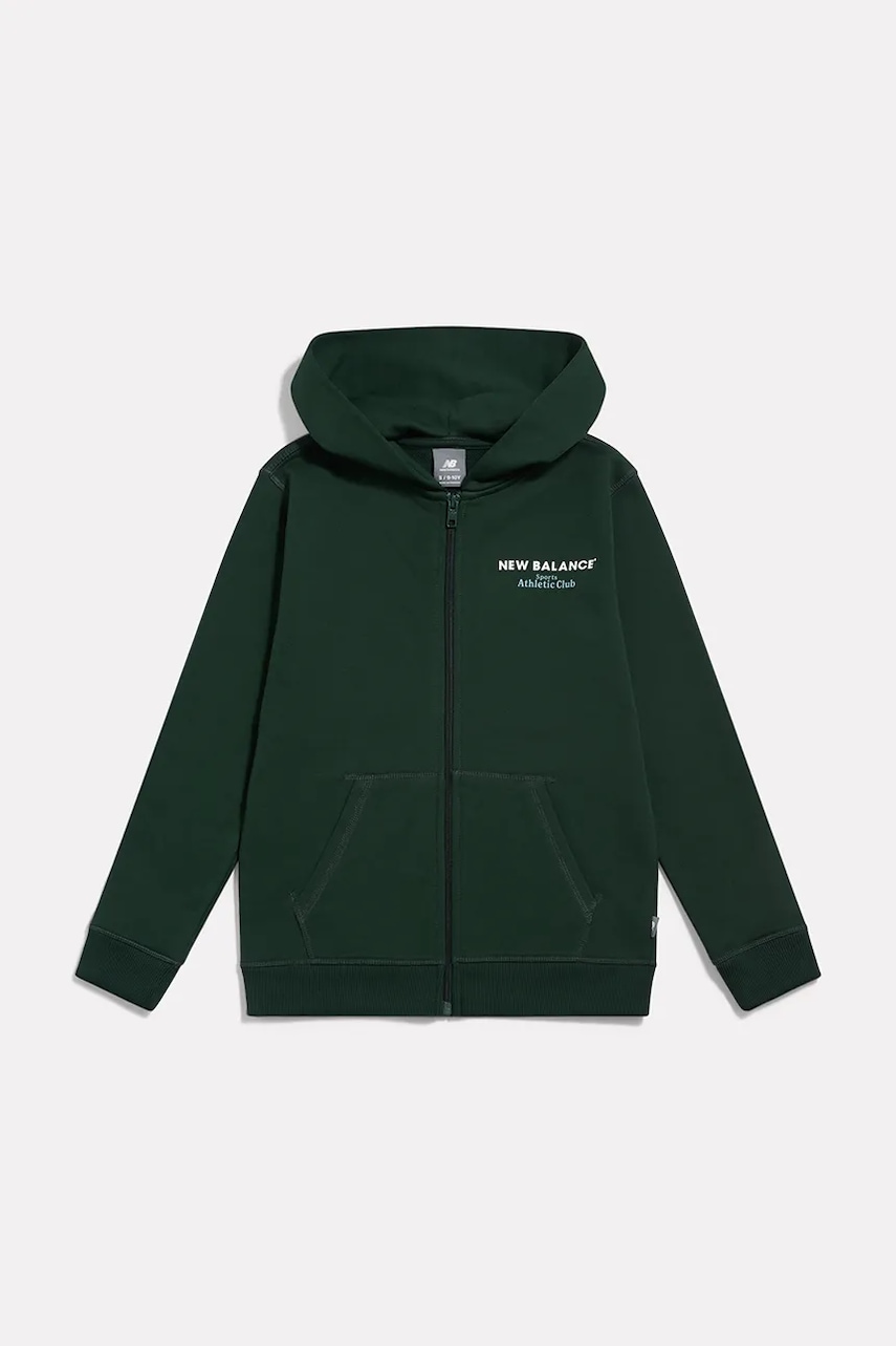 New Balance  mikina na zips s kapucňou detská bavlnená